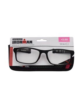 Ironman Premium Reading Glasses +2.50 Black Rectangular Frame Foster Grant